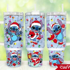 Christmas Stitch Cartoon Custom Stanley Stainless Steel – Curved Tumbler – Stans Tumbler 40oz