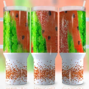 Glitter Watermelon Custom Stanley Stainless Steel – Curved Tumbler – Stans Tumbler 40oz