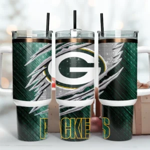 Green Bay Packers NFL Bling Effect Custom Stanley Stainless Steel – Curved Tumbler – Stans Tumbler 40oz