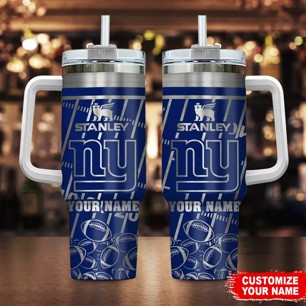 New York Giants NFL Silver Custom Stanley Stainless Steel – Curved Tumbler – Stans Tumbler 40oz