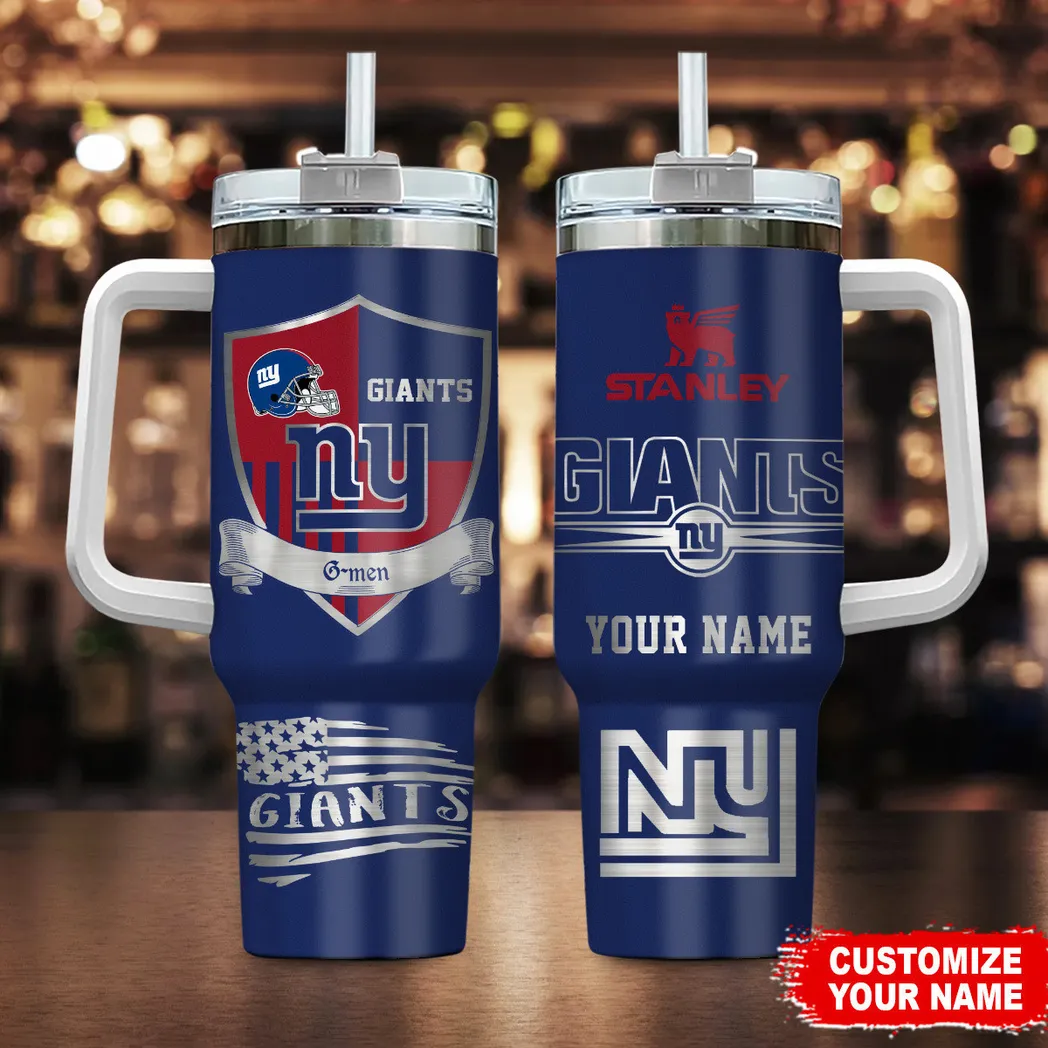 New York Giants NFL Silver Logo Custom Stanley Stainless Steel – Curved Tumbler – Stans Tumbler 40oz