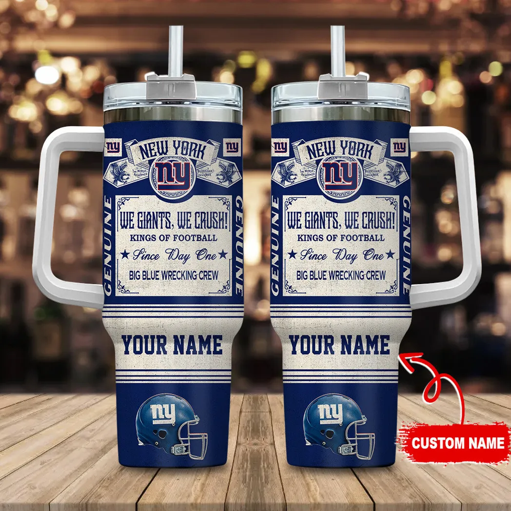 New York Giants NFL Vintage Kings Of Football Custom Stanley Stainless Steel – Curved Tumbler – Stans Tumbler 40oz