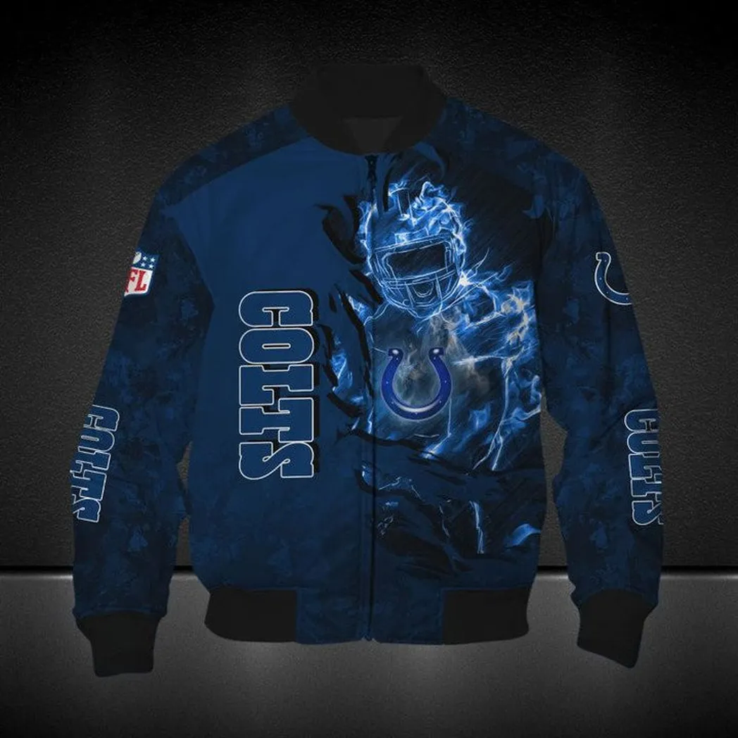 NFL Indianapolis Colts Blue Bomber Jacket V2