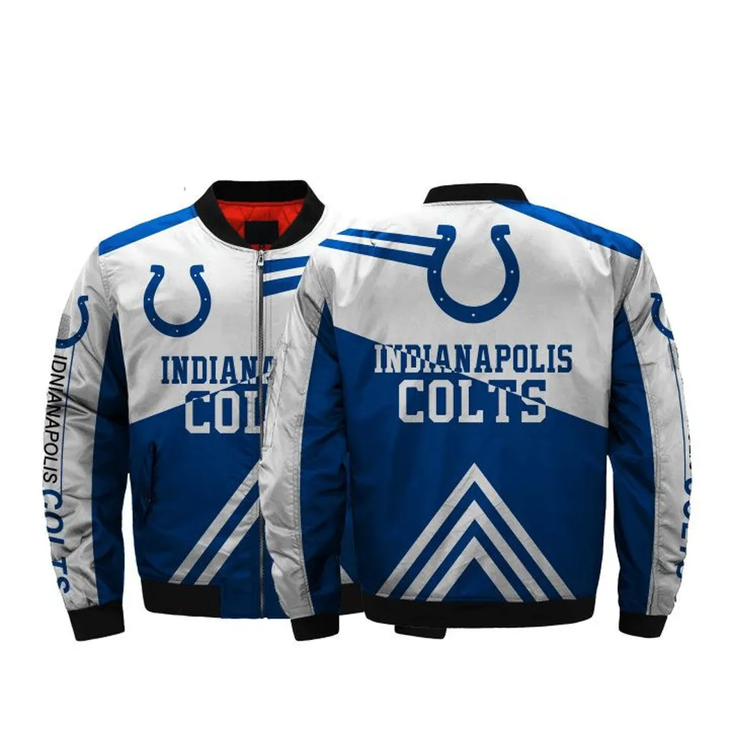 NFL Indianapolis Colts Blue Grey Bomber Jacket