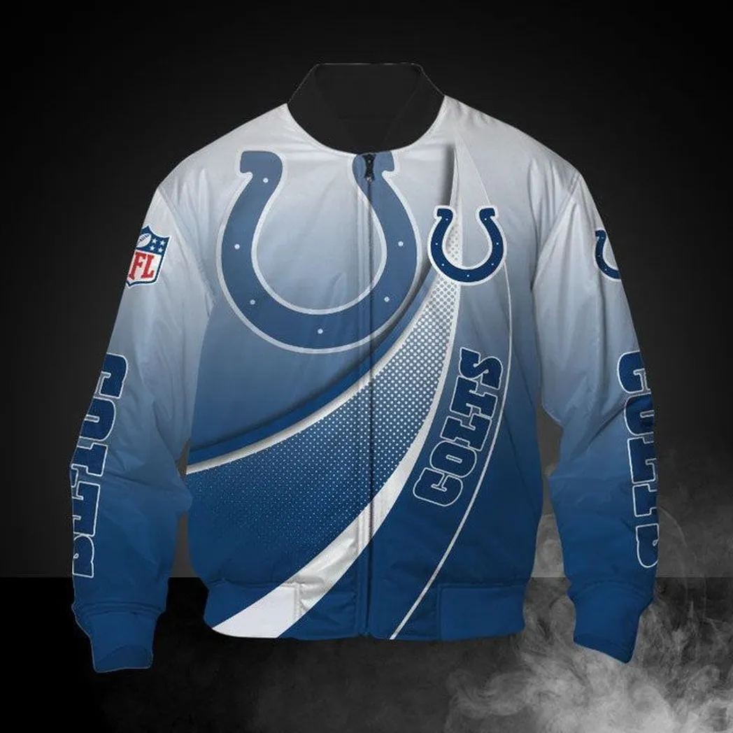 NFL Indianapolis Colts Light Blue Bomber Jacket