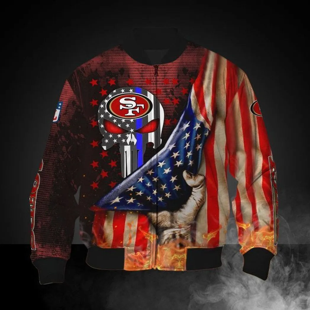 NFL San Francisco 49ers American Flag Bomber Jacket V2