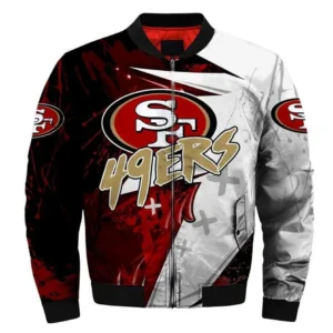 NFL San Francisco 49ers Gen Red White Bomber Jacket