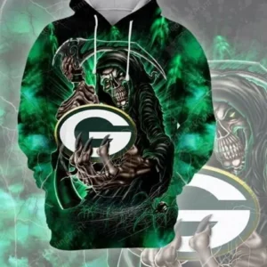 Skull Hold Logo Green Bay Packers – Hoodie 3D