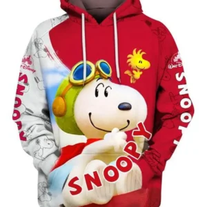 Snoopy Dog Red 3d Hoodie Zipper Hoodie