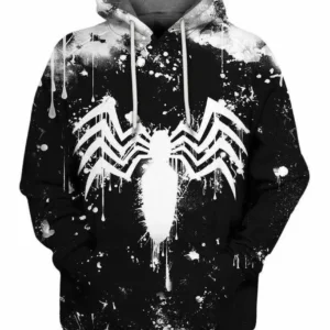 Spider Man Hoodie Spider Man Symbol Black White 3d Hoodie Zip Hoodie