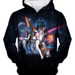 Star Wars Super Star Wars Movie Poster Promo Black, Aop Hoodie 2491