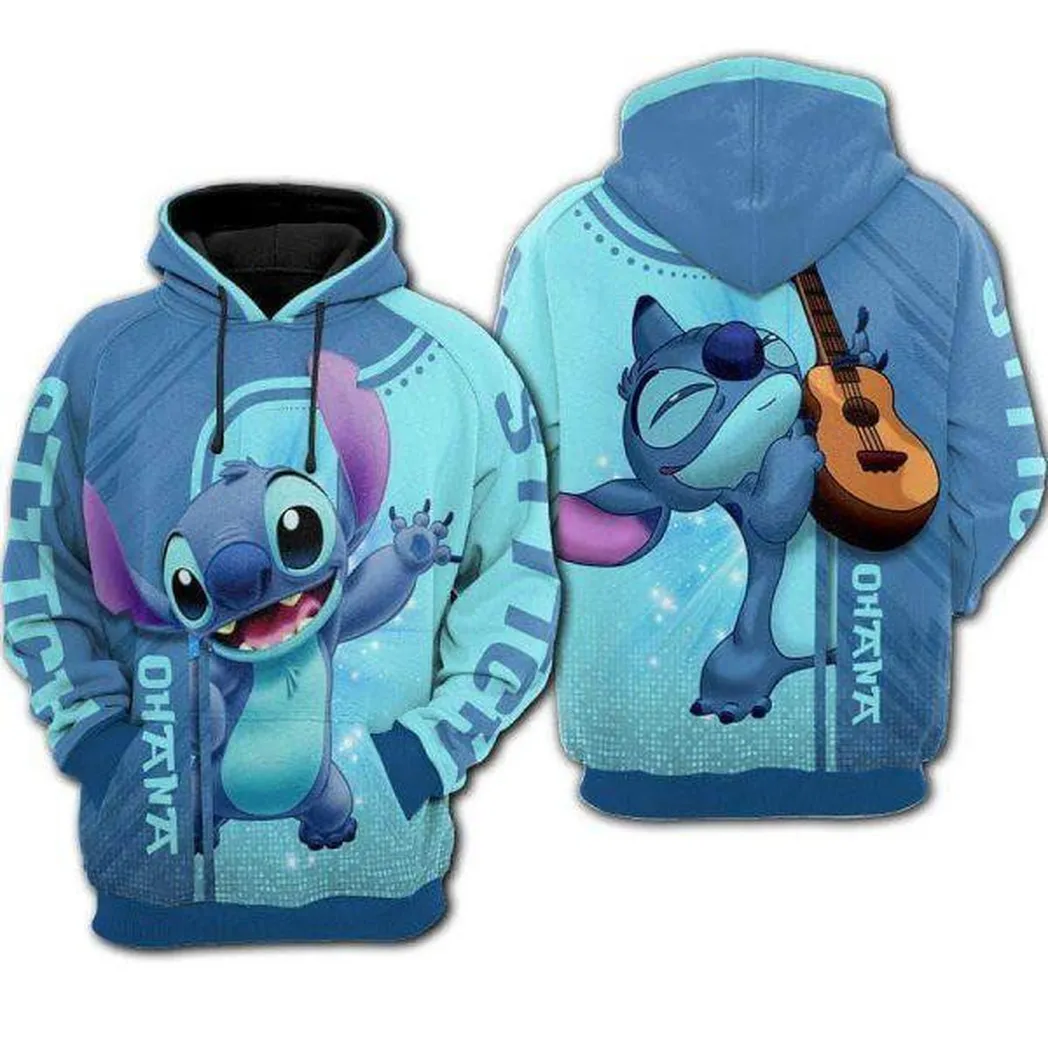 Stitch And Lilo Ohana Cartoon Bling 2k630 Lover Gift , Stitch All Over Print 3d Hoodie