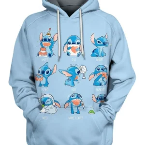 Stitch Emotions Over Print 3d Hoodie Zip Hoodie 1177