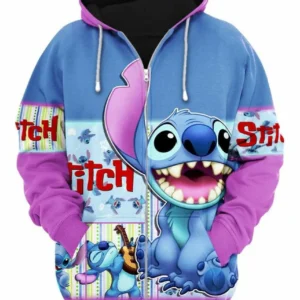 Stitch Happy 3d Hoodie Zip Hoodie