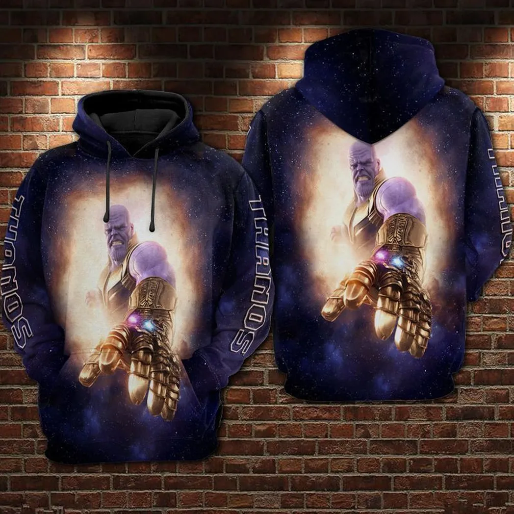 Thanos Big Bang Avengers Marvel Over Print 3d Hoodie Zip Hoodie