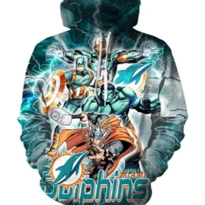 The Avengers Miami Dolphins Blue – Hoodie 3D