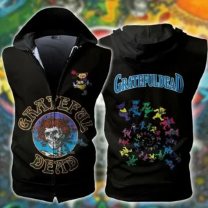 The Grateful Dead Rock Band Sleeveless Zip-up Hoodie 60 139