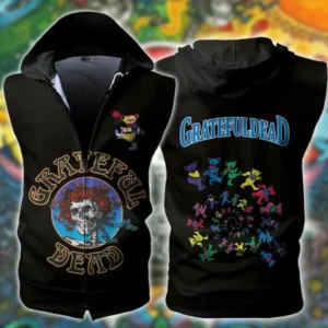 The Greatful Dead Rock Band Sleeveless Zip-up Hoodie 120