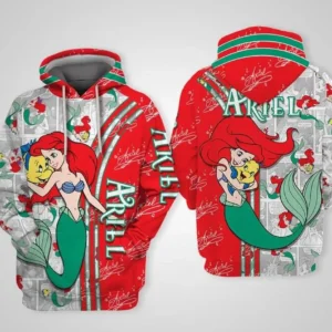 The Little Mermaid Disney Cartoon, Ariel Princess Comics Book Patterns All Over Print Hoodie, Zip Hoodie