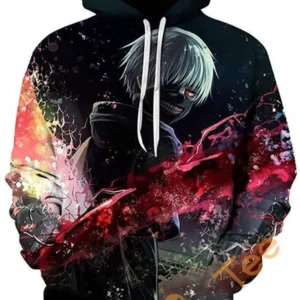 Tokyo Ghoul Print Pullover With Front Pocket Sku97 Hoodie 3d