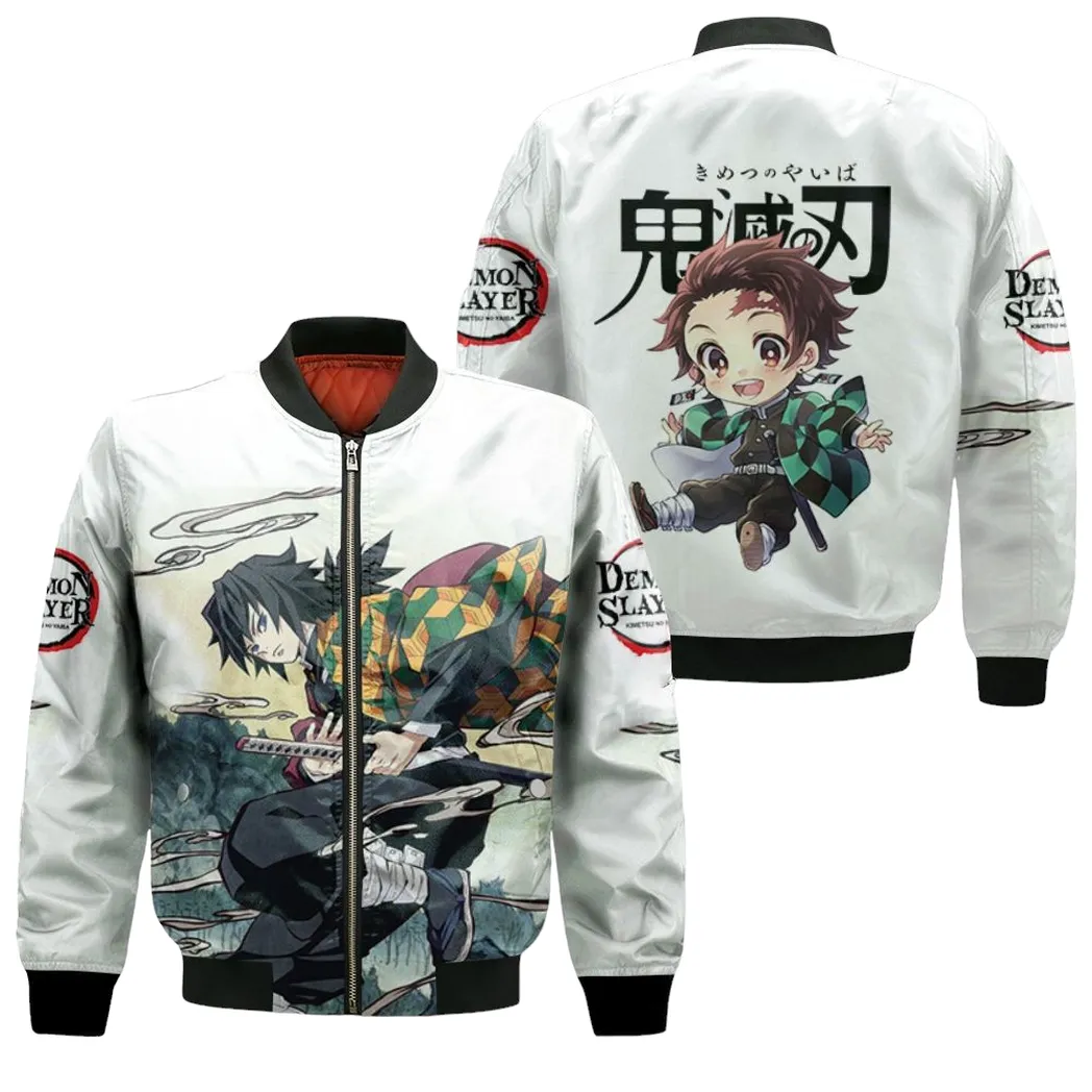 Tomioka Giyu Kimetsu No Yaiba Bomber Jacket for Men Women