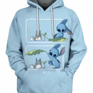 Totoro And Stitch 3d Hoodie Zip Hoodie