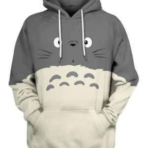 Totoro Surprise Cute Face Over Print 3d Hoodie Zip Hoodie