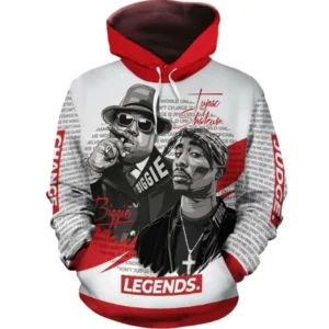 Tupac Ft Biggie Magazine Art All Over 3d Hoodie Zip Hoodie