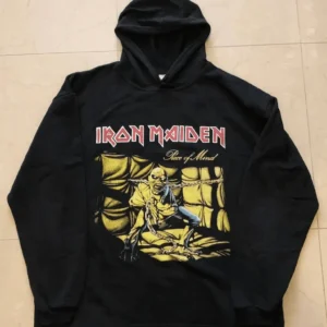 Vintage 90?s Iron Maiden Piece Of Mind Hoodie In Black