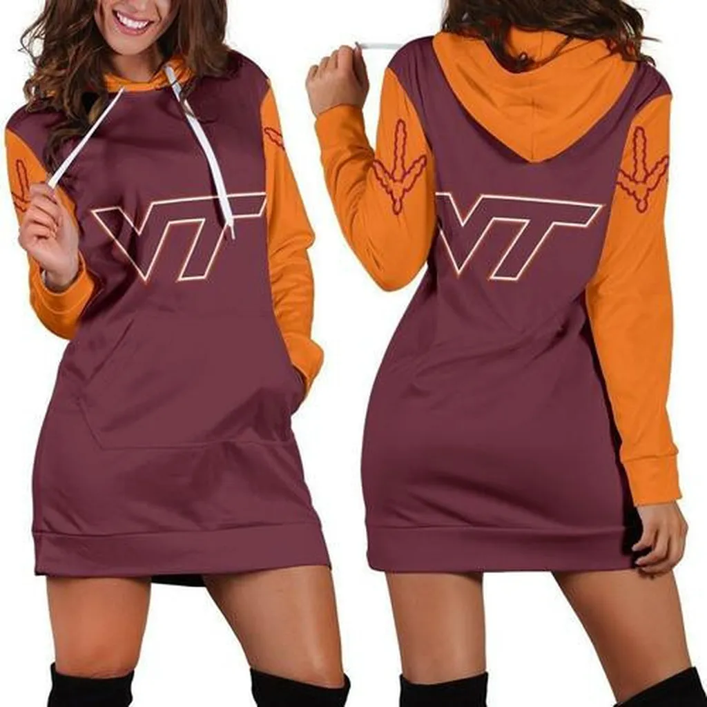 Virginia Tech Hokies Hoodie Dress, Sweater Dress, Sweatshirt Dress 3d All Over Print For Women Hoodie