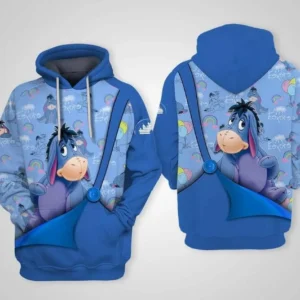 Winne-the-pooh Disney Cartoon Fan Gift, Eeyore Donkey Disney All Over Print Hoodie, Zip Hoodie