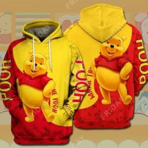 Winnie The Pooh Cute Red And Yellow 3d Hoodie Zip Hoodie 708