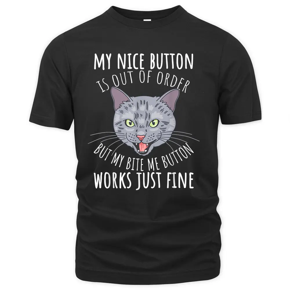 Cat Funny Cat Tees Cat Lover Gifts Cat Bite Me T-Shirt