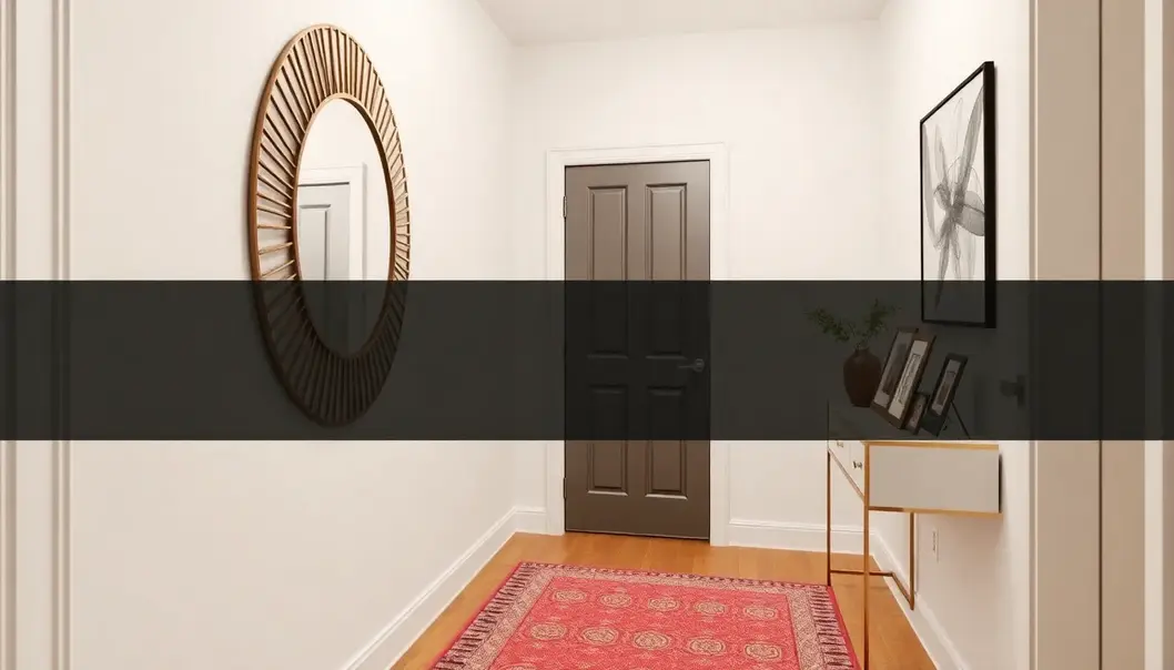 Modern hallway with clever storage solutions.